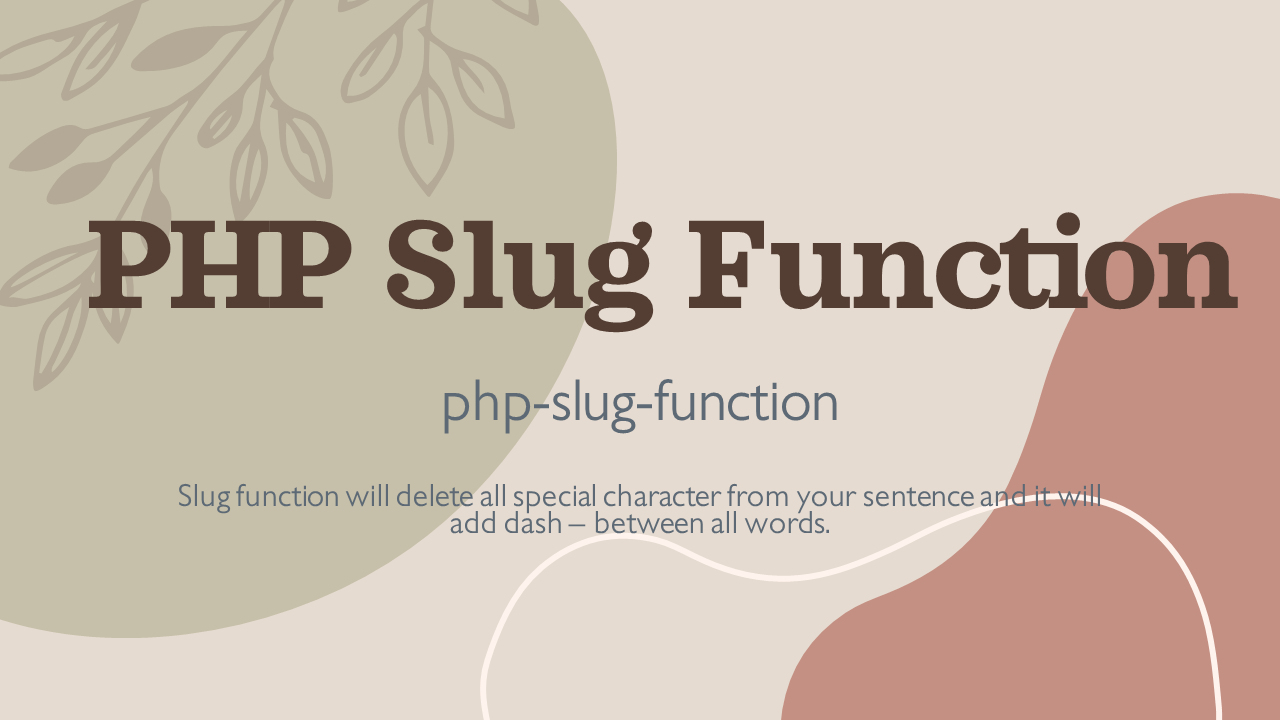 PHP Slug Function
